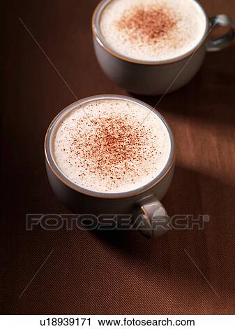 Stock Image - Two cappuccinos. Fotosearch