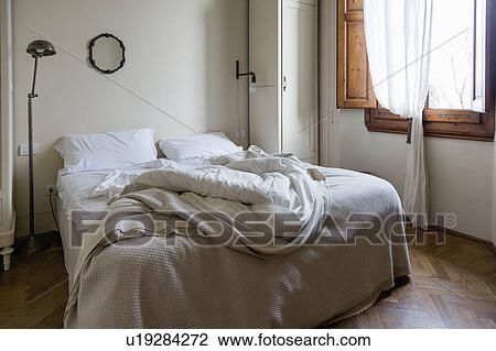 Unmade double bed View Large Photo Image Stock Image - Unmade double bed. Fotosearch