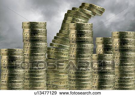 Stock Photo - Unstable economy, conceptual image. Fotosearch