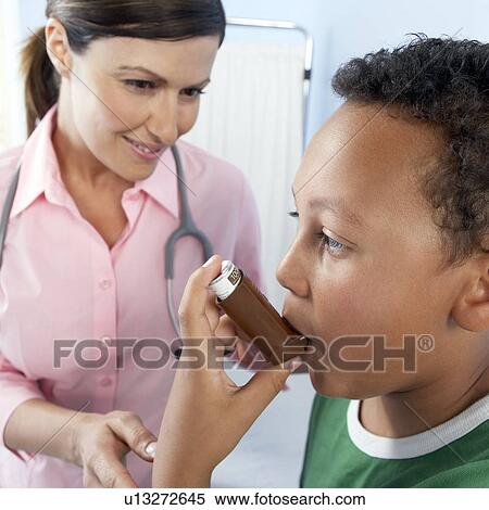 Using asthma inhaler View Large Photo Image Stock Photography - Using asthma inhaler. Fotosearch