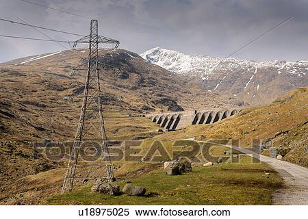 Stock Photography - View of Cruachan hydroelectric power station dam in Scotland. Fotosearch