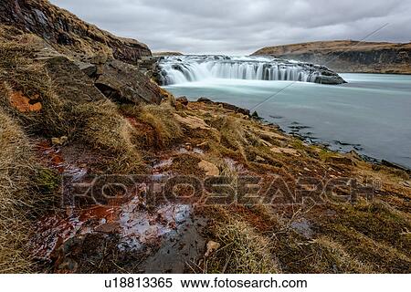 Stock Photography - Waterfall, Southern Region, Iceland. Fotosearch