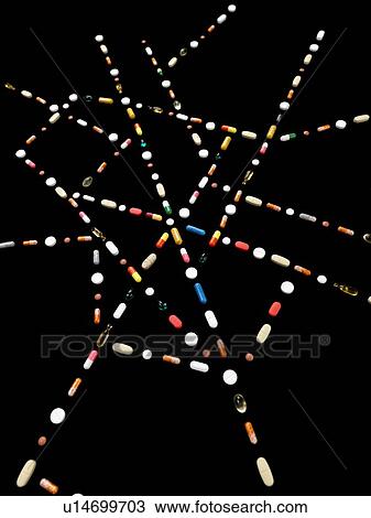Stock Image - Web of pills. Fotosearch