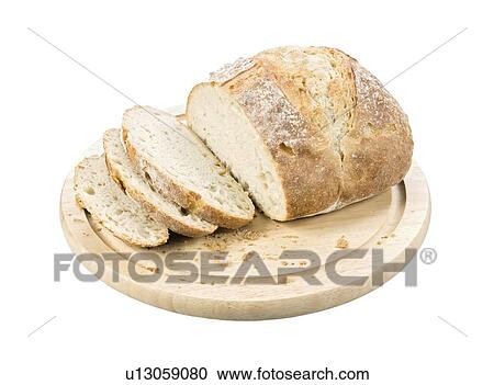 Stock Image - White artisan bread.. Fotosearch