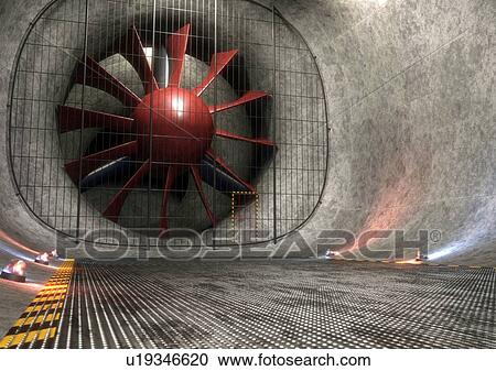 Stock Image - Wind tunnel, illustration. Fotosearch