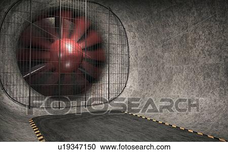 Stock Image - Wind tunnel, illustration. Fotosearch