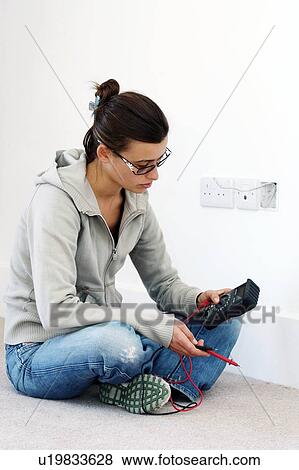 Woman doing DIY View Large Photo Image Stock Photo - Woman doing DIY. Fotosearch