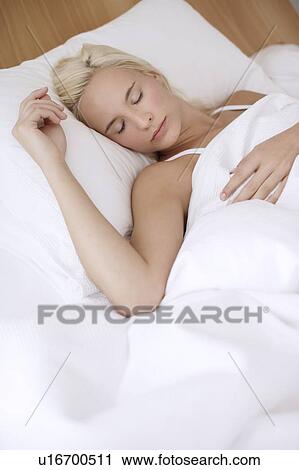 Stock Image - Woman sleeping. Fotosearch
