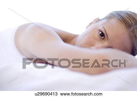 Stock Image - Woman thinking. Fotosearch