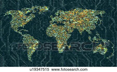 World map, illustration View Large Photo Image Stock Photography - World map, illustration. Fotosearch