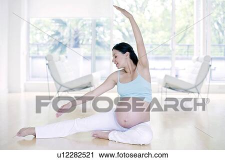 Yoga in pregnancy View Large Photo Image Stock Image - Yoga in pregnancy. Fotosearch