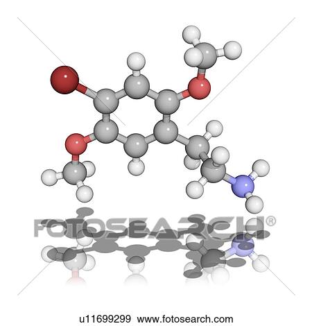 Stock Photo - 2C-B psychedelic drug, molecular model. Fotosearch