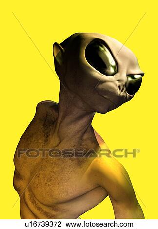 Alien, artwork View Large Photo Image Stock Image - Alien, artwork. Fotosearch