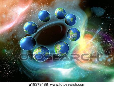Alternative Earths, artwork View Large Photo Image Stock Photo - Alternative Earths, artwork. Fotosearch