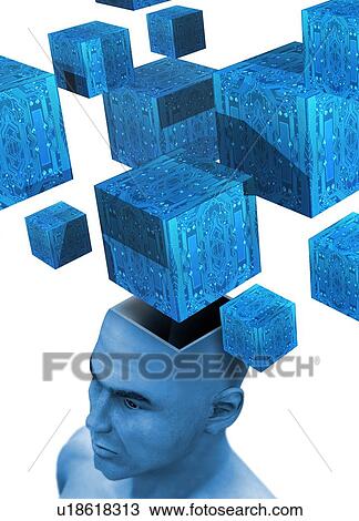 Stock Image - Artificial intelligence, artwork. Fotosearch