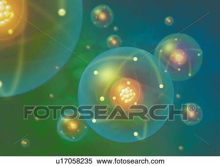 Stock Photography - Atoms, artwork. Fotosearch
