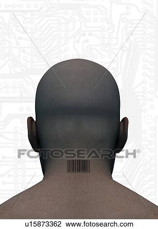 Stock Image - Barcoded man, artwork. Fotosearch
