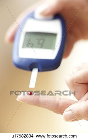 Blood glucose test View Large Photo Image Picture - Blood glucose test. Fotosearch