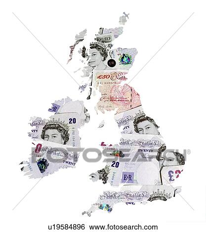 Stock Photograph - British currency, conceptual artwork. Fotosearch