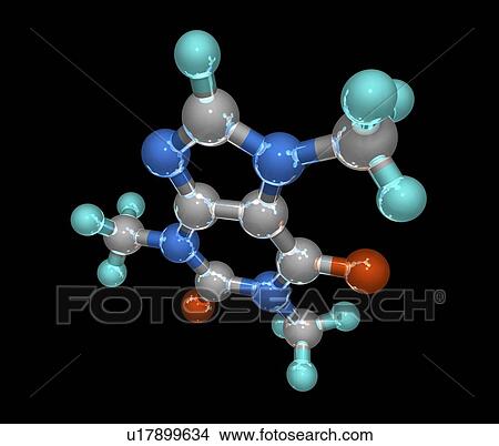 Caffeine, molecular model View Large Photo Image Picture - Caffeine, molecular model. Fotosearch