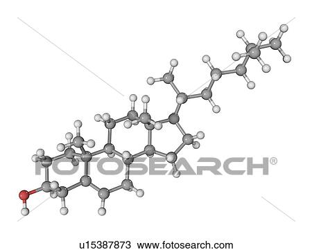 Stock Image - Cholesterol, molecular model. Fotosearch