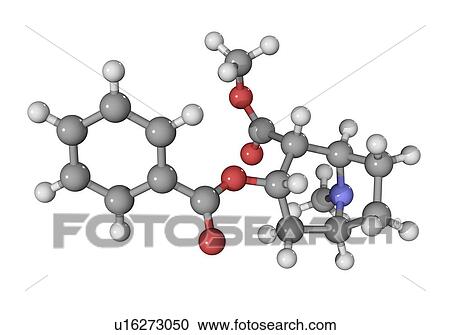 Stock Image - Cocaine drug molecule. Fotosearch