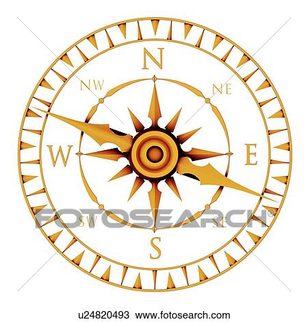 Stock Image - Compass rose. Fotosearch