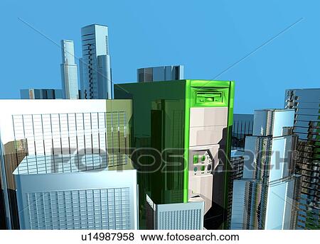 Computer city, conceptual artwork View Large Photo Image Stock Photo - Computer city, conceptual artwork. Fotosearch