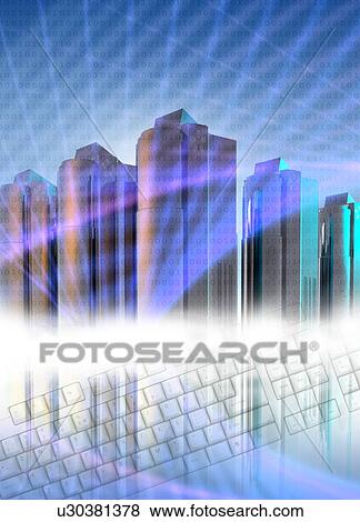 Stock Photo - Computer servers, artwork. Fotosearch