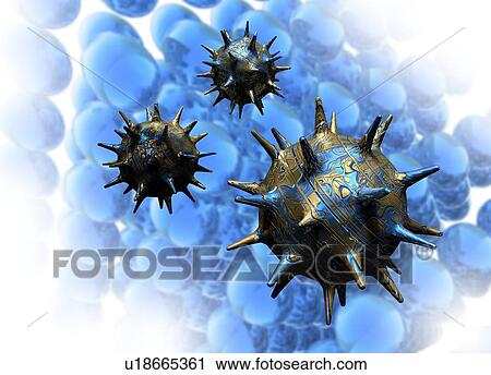 Stock Image - Computer virus, conceptual artwork. Fotosearch