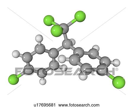 Stock Image - DDT pesticide molecule. Fotosearch