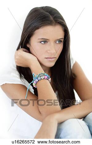 Depressed teenage girl View Large Photo Image Stock Image - Depressed teenage girl. Fotosearch