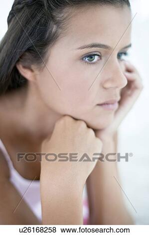 Depressed teenage girl View Large Photo Image Stock Photo - Depressed teenage girl. Fotosearch