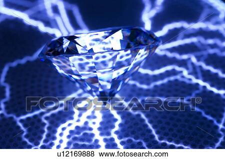 Stock Photo - Diamond on a plasma disk. Fotosearch