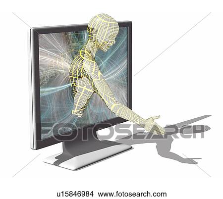 Picture - Digital communication, conceptual image. Fotosearch