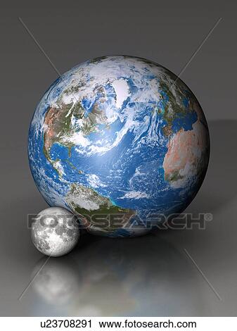 Earth and Moon compared View Large Photo Image Stock Image - Earth and Moon compared. Fotosearch