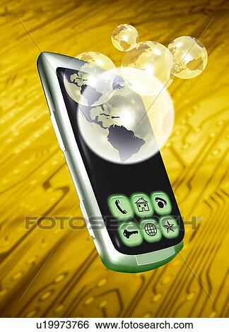 Stock Photograph - Global communication, conceptual artwork. Fotosearch