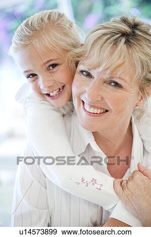 Stock Photo - Grandmother and granddaughter. Fotosearch