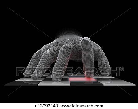 Hand on buttons, computer artwork View Large Photo Image Stock Image - Hand on buttons, computer artwork. Fotosearch