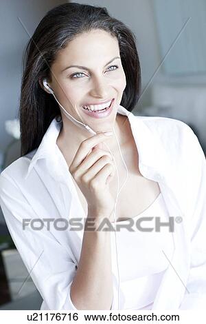 Hands free earphones View Large Photo Image Stock Photograph - Hands free earphones. Fotosearch