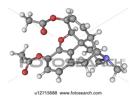 Stock Photo - Heroin drug molecule. Fotosearch