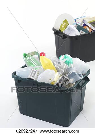 Household recycling boxes View Large Photo Image Stock Photo - Household recycling boxes. Fotosearch