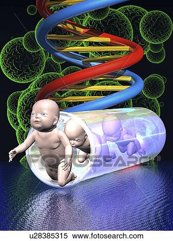 Stock Photography - Human cloning, conceptual artwork. Fotosearch