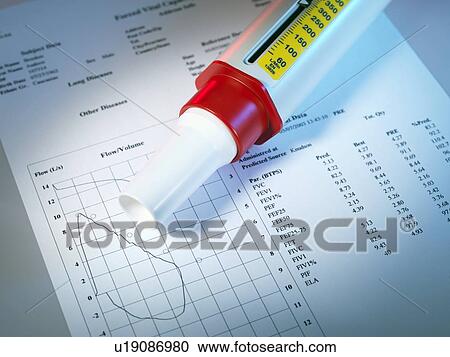 Stock Image - Lung function test. Fotosearch
