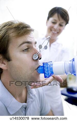 Stock Photo - Lung function test. Fotosearch