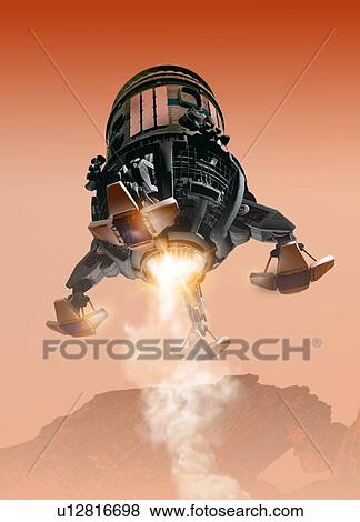 Stock Photo - Mars lander, artwork. Fotosearch