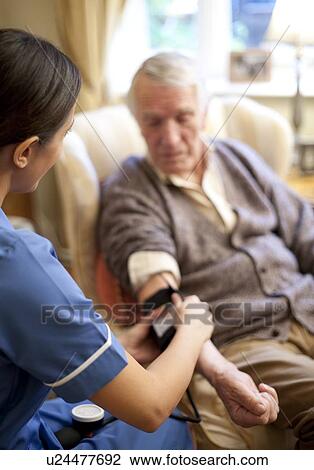 Stock Image - Measuring blood pressure. Fotosearch