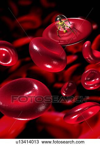 Stock Image - Medical nanorobots, artwork. Fotosearch