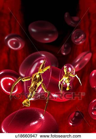Stock Photo - Medical nanorobots, artwork. Fotosearch