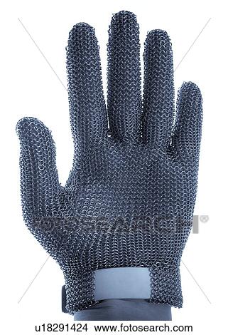 Picture - Metal mesh glove. Fotosearch